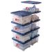 SUNDIS Wave Box, opbergbox met clip-on deksel, 24L, stapelbaar, set van 9