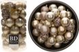 Bellatio Decorations Kerstballen - 74 stuks - champagne - 6 cm diameter - kunststof - onbreekbaar