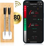 MostEssential Thermomètre à viande intelligent - Utilisation sans fil - Portée 80M - Autonomie 36 heures - Bluetooth 5.2 - Pile 2000mAh - Édition Double Sonde