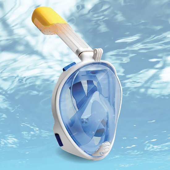 Gadgy Â® - Duikmasker - Full face duikbril met snorkel - snorkelset voor kinderen blauw - snorkelmasker blauw