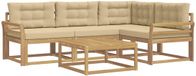 vidaXL - Hoek loungeset - 4 zitplekken - Polyester - Wit en Beige