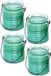 Merkloos Citronellakaars - 4x - in blauw geribbeld glas - 8 cm - insecten verjagen - buitenkaars