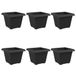 vidaXL Jardinière carrée 6 pcs Noir 28,5 x 28,5 x 22 cm Plastique
