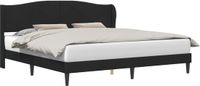 vidaXL Bedframe met hoofdeinde, Zwart, 180 x 200 cm, Fluweel