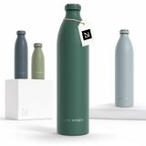 LARS NYSØM Ren Roestvrijstalen drinkfles 1500ml - BPA-vrij geïsoleerde waterfles 1,50 Liter (Pine Green)