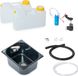230V Mini-cuisine, présentoir, kit, évier, dimensions 325x265x150mm, foncé, abri de jardin