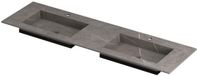Wastafel INK Post Dubbele Wastafel Keramiek Armani Grey Mat 1600x450x10mm