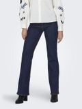 ONLY ONLWAUW HW Flared Jeans - Dark Blue Denim - Women's W28 X L34 - High Waist - 2024 Collection