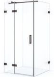 Maxaro Douchecabine Diamond 90x80cm 8mm Helder Veiligheidsglas Zwart Metaal met Draaideur