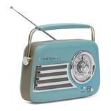 Madison - FREESOUND-VR40BLU - 30W Vintage Lange Batterij Radio - Bluetooth, USB & FM - Blauw