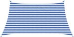 vidaXL Zonneschaduwzeil Rechthoekig 3/4 x 2 m HDPE Blauw en Wit