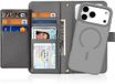 Dux Ducis Lawa Hoesje Geschikt voor Apple iPhone 18 Pro Max / 17 Pro Max - Magnétique 2-en-1 Portefeuille Étui Livre - Compatibel met MagSafe / Qi2 - Gris