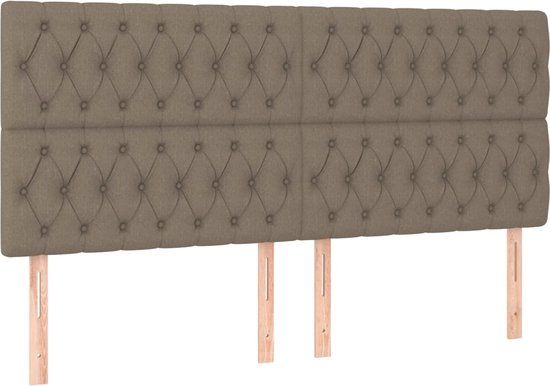 vidaXL Hoofdbord Taupe Stof 200x7x118/128 cm