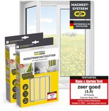 EASYmaxx Insect Protect Vliegengordijn voor ramen – Magnetisch muggennet op maat snijdbaar – Eenvoudig te monteren insectenbescherming tot 110 x 130 cm, wit, 2 stuks