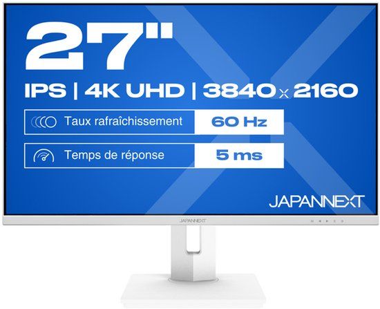JAPANNEXT JN-IPS270UHD60F-C65W-HSP-W computer monitor 68,6 cm (27") 3840 x 2160 Pixels 4K Ultra HD LED Wit