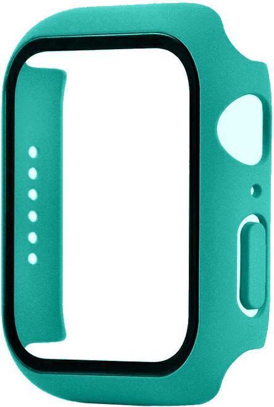 JVS Products Apple Watch 44MM Full Cover Hoesje + Screenprotector Mintgroen