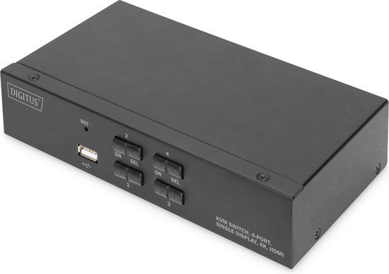Digitus DS-12880 KVM-switch 4 + 1 poorten HDMI 3840 x 2160 Pixel