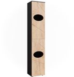 Vicco Linnenkast Irma, Antraciet/Goudkleurig Eiken, 37.2 x 192 cm