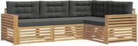 vidaXL - Buiten - bank - set - 4 - st - Wit - en - antracietkleurig - Polyester