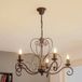 Luminex Kroonluchter Mauro, zwart, 5-lamps, Ø 62 cm, metaal, E14