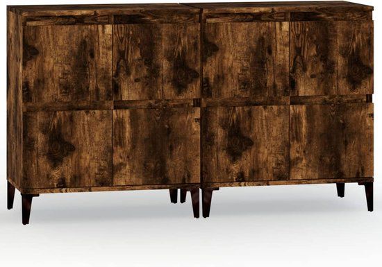 vidaXL Dressoir 60x35x70 cm Bewerkt Hout Gerookt Eikenkleurig
