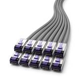 1aTTack.de Cat6a Zeer flexibele LAN-kabel 10x 2m RJ45 10 Gb/s grijs