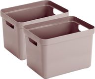 Sunware Boîte de rangement Sigma - 4x - plastique - rose - 18 litres