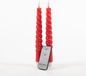 Anna's Collection LED dinerkaarsen swirl - rood - 2x st - 23 cm