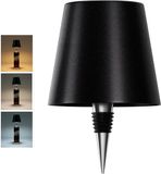 Merkloos / Sans marque Holland Connections 1 stuk draadloze flessenlamp, 3 kleuren oplaadbare wijnflesverlichting voor bars en restaurants - zwart