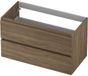 INK - Onderkast 2 Laden Greeploos met Houten Keerlijst - 900x450x520 Mm - Zuiver Eiken