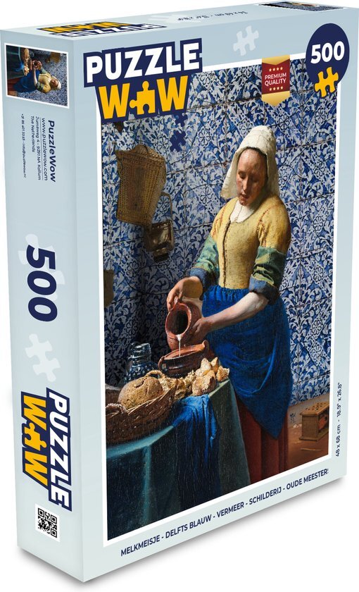 MuchoWow Puzzel Melkmeisje - Delfts Blauw - Vermeer - Legpuzzel - Puzzel 500 stukjes