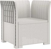 vidaXL - Fauteuil - 1 zitplaats - Rotan look - PP - Wit