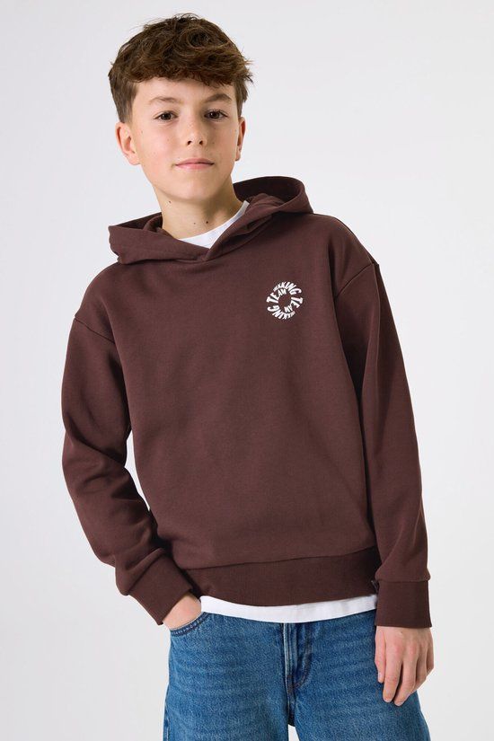 Garcia Jongens Print Sweater Bruin Lange mouw