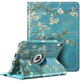 FINTIE Roterende hoes voor iPad Air 11 inch (2024) M2, iPad Air 6e/5e/4e generatie (2024/2022/2020) - [360 draaiend] Verstelbare standaardhoes met potloodhouder, bloesem