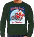 Bellatio Decorations Shoppartners Bv Foute kersttrui sweater - motorliefhebbers - driving home for christmas - groen - heren - bikers S
