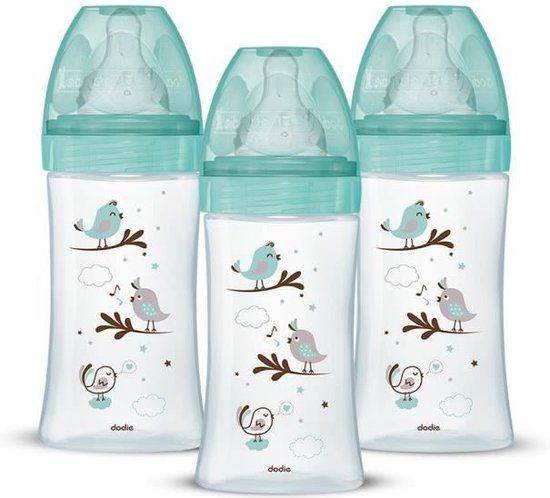Dodie Anti-Colic Initiation+ Bottle Set - 3 x 270ml - 0-6 Months - Flow 2