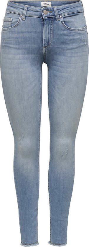 ONLY ONLBLUSH MID SK AK RAW DNM REA1467 NOOS Dames Skinny Jeans - Light Blue Denim - Maat XS/30