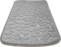Intirilife Grijze Douchemat Badmat met Traagschuim in Steenlook - 80 x 50 cm