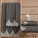PETTI Artigiani Italiani - Serviettes de bain en tissu éponge 100% coton, set de serviettes 1+1, 2 pièces, 1 serviette pour le visage et 1 serviette, gris foncé