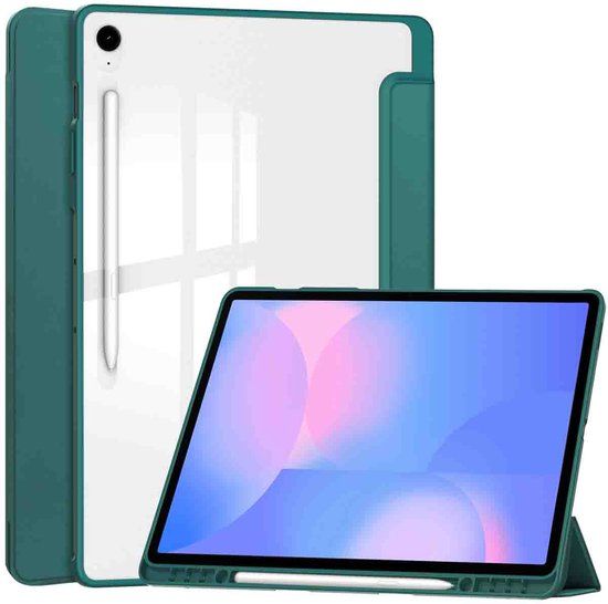 imoshion Tablet Hoes - Geschikt voor Samsung Galaxy Tab S10 FE Plus - Trifold Hardcase Bookcase - Groen