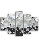 Homemania Wandafbeelding, bloemenmotief, 5 stuks, natuur, voor woonkamer, meerkleurig, 95 x 0,3 x 60 cm, HM205MDF19, MDF