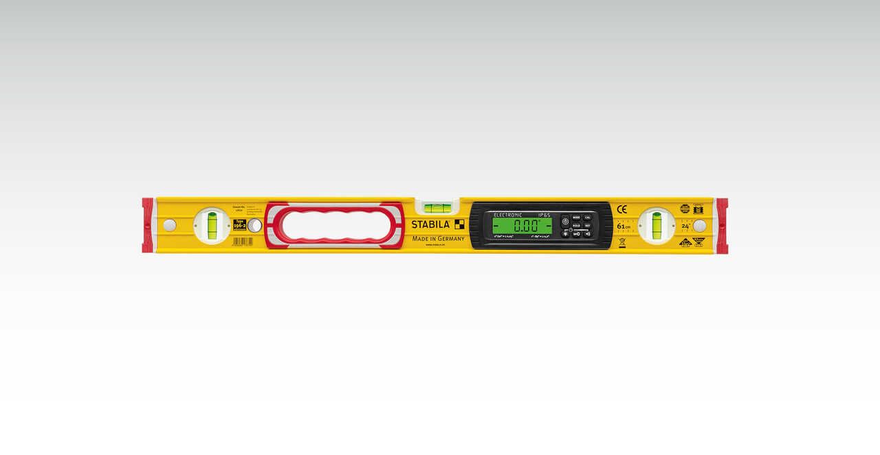 STABILA TECH 196 Waterpas - Aluminium - LCD - 0,5 mm - Zwart, geel, rood