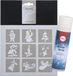 Kaemingk B.V. Petit pochoir de Noël - 9 pochoirs de 5 cm - incl. bombe à neige 150 ml
