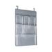 Keukengereihouder met 6 vakken en 2 haken, organizer voor kast van polyester, 28 x 43 cm, grijs