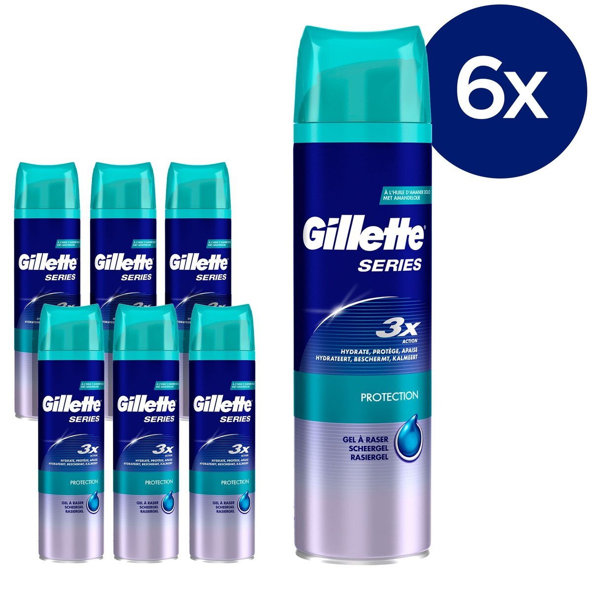Gillette Series Gel Protection 200 ml Voordeelverpakking 6 x 200 ml Scheergel