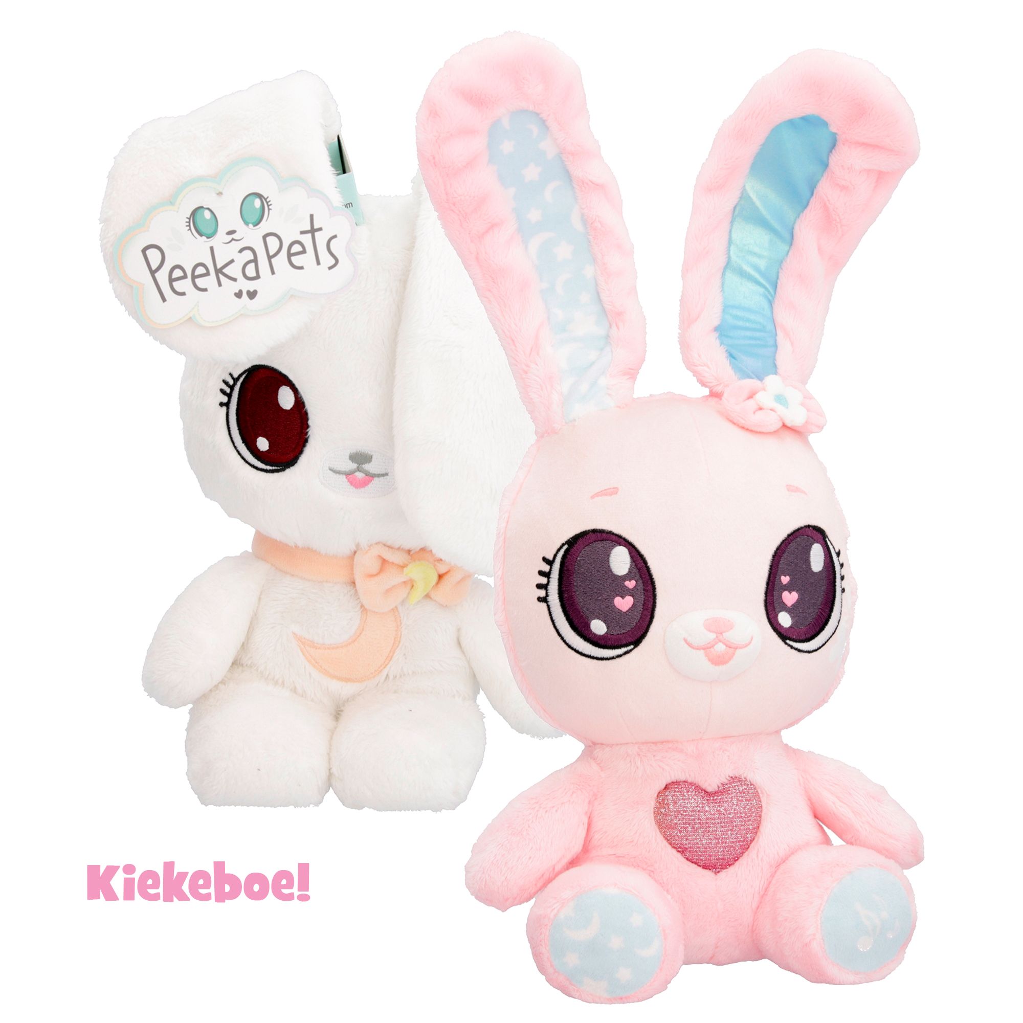 iMC Toys PeekaPets Bunny Pluche - IM88948 - Wit/Roze