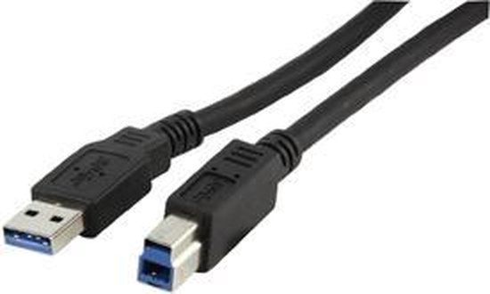 Valueline CABLE-1130-1.8 USB-kabel 1,8 m USB 3.2 Gen 1 (3.1 Gen 1) USB A USB B Zwart