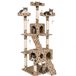 BAKAJI Krabpaal voor katten, sisalboom, speelplaats, kattenbed, krabpaal voor katten, hoogte 170 cm (Paw Beige)