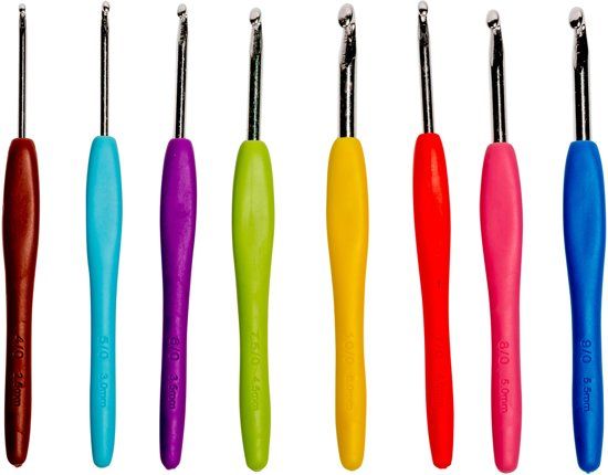 QY Ergonomische haaknaalden met softgrip - 8-delige