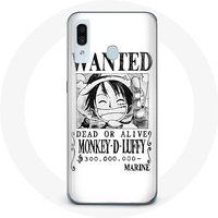 Maniacase Etui voor Samsung Galaxy A40 Luffy One Piece Manga Research Poster Wit